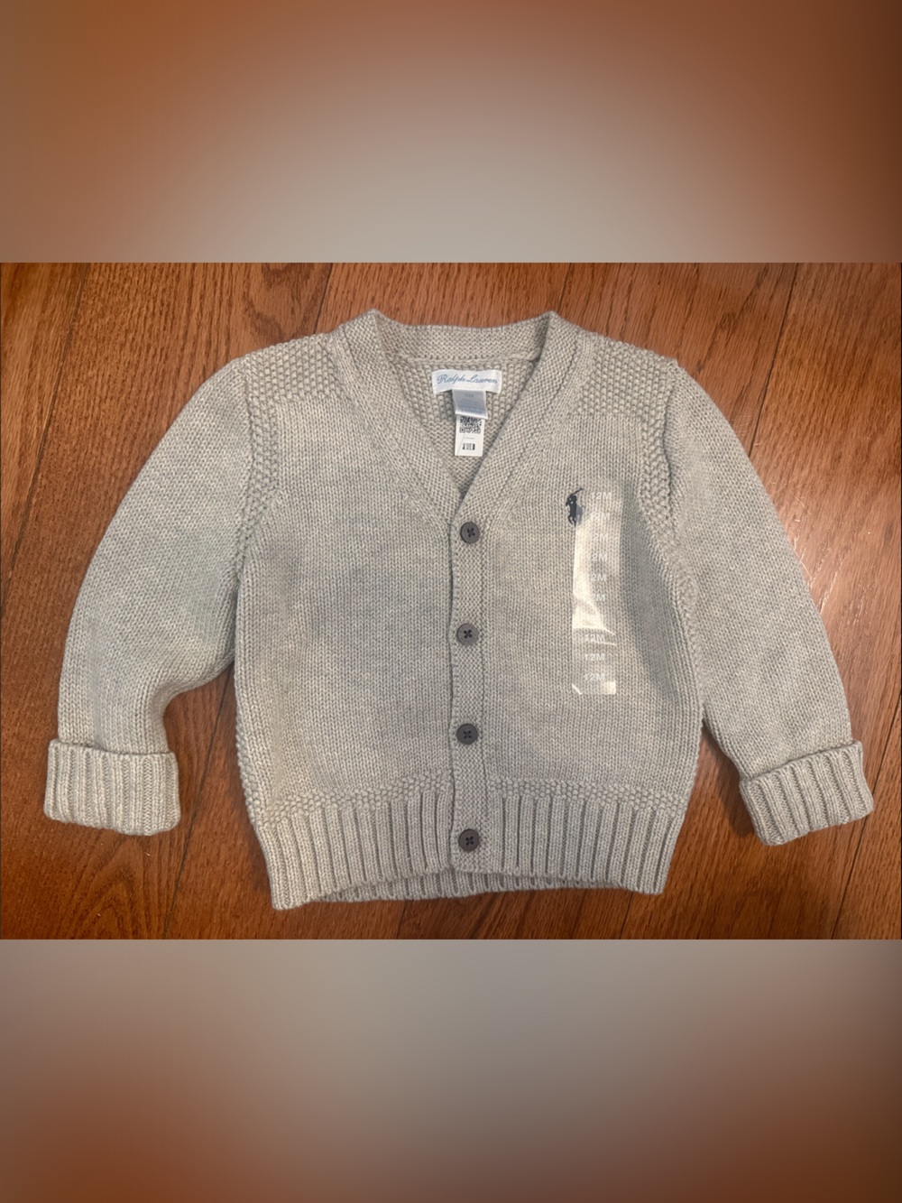 Ralph Lauren Boys Gray Knit Button-Front Cardigan